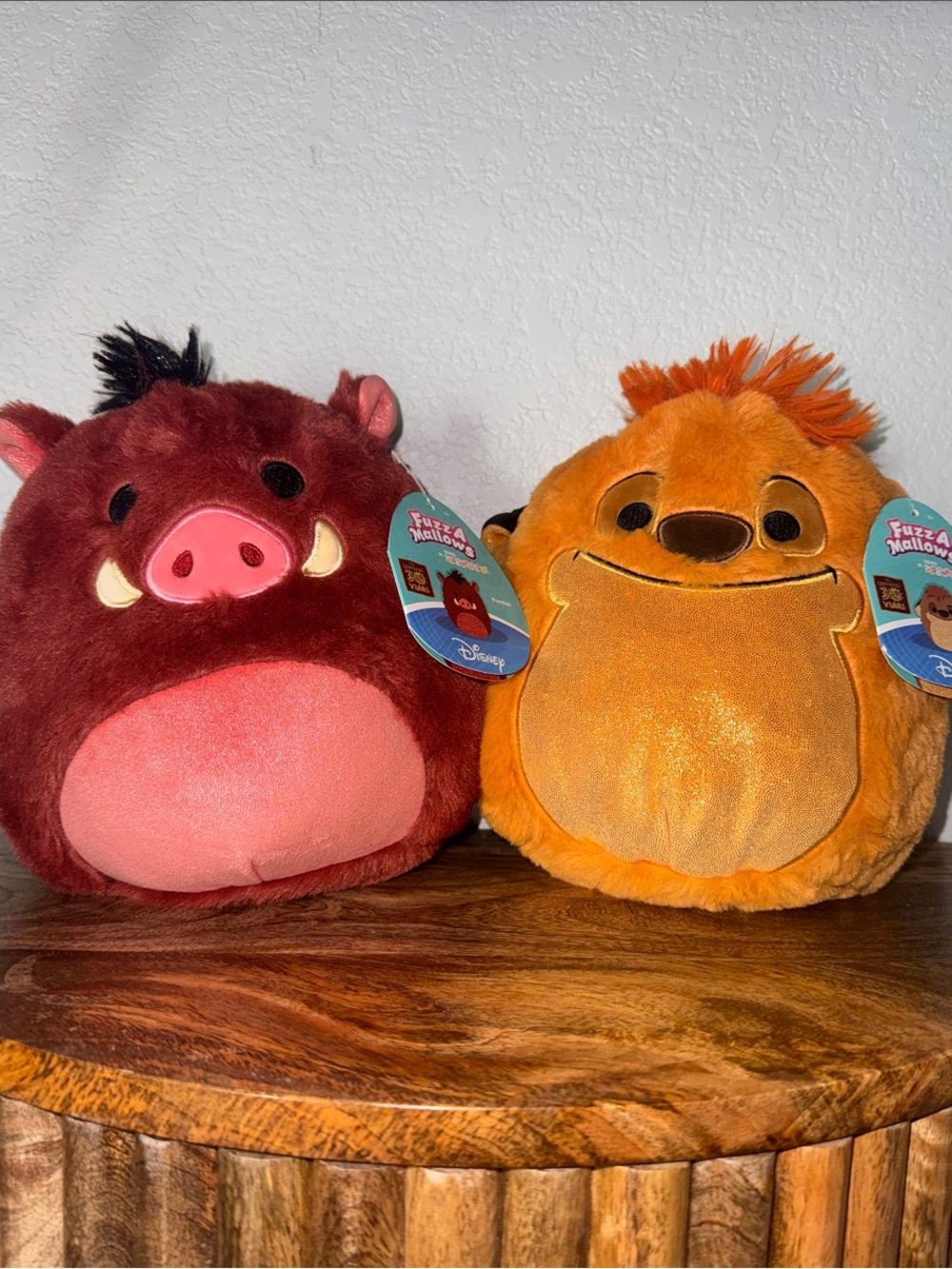 Disney Fuzz Mallows Squishmallows Pumbaa & Timon Lion King Plush Pair